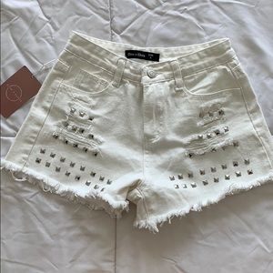 White denim shorts